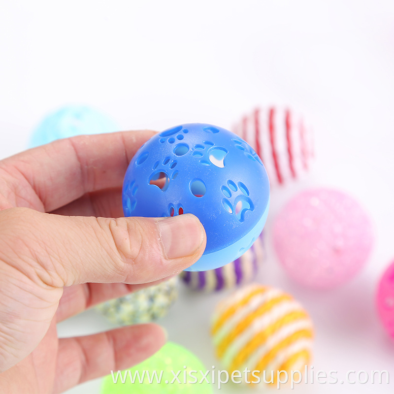 Cat Interactive Balls Toys Cat Toys Play Chewing Rattle Scratch Catch Pet Kitten Cat Exrecise Toy Balls pack